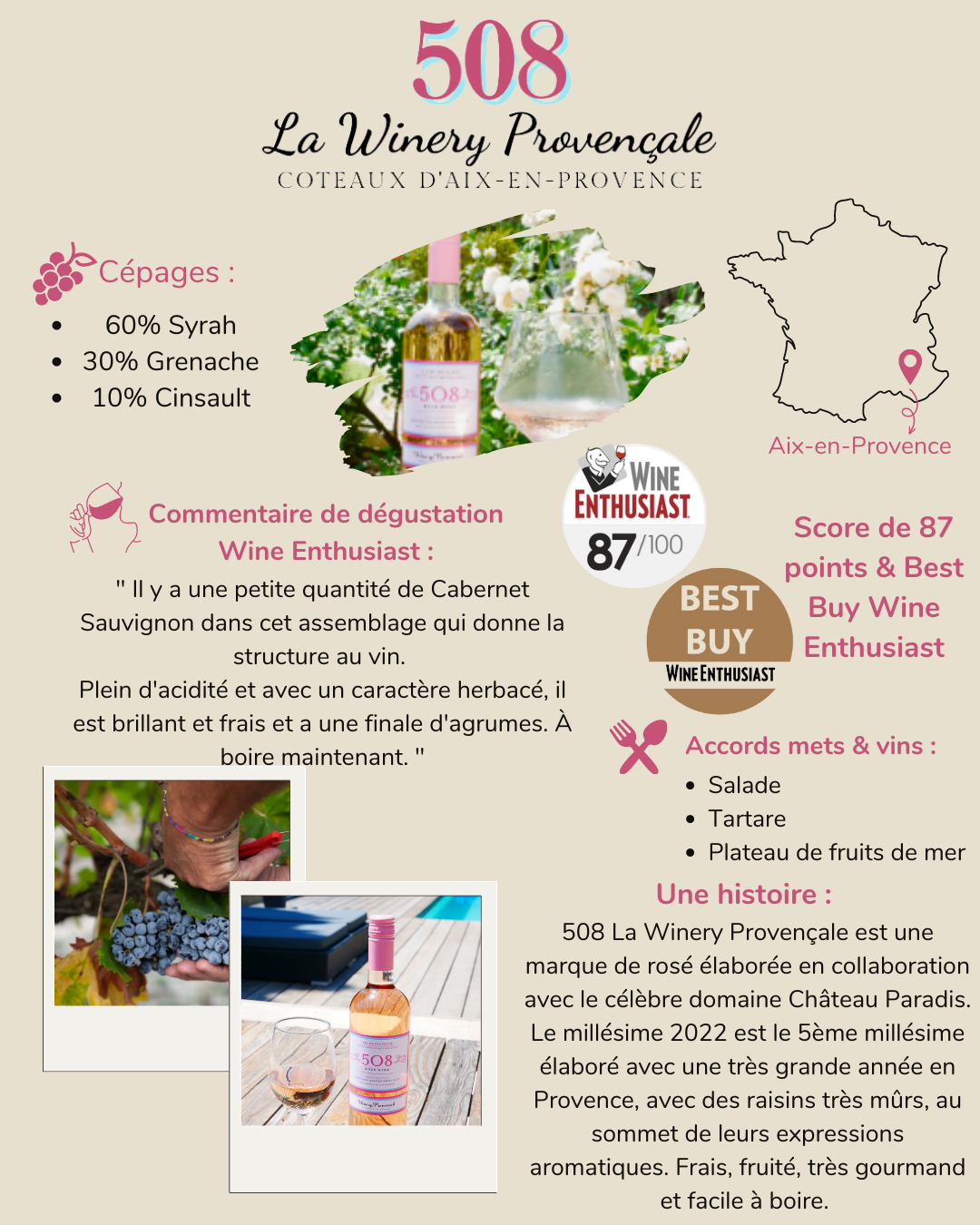 508 Winery Provençale Coteaux d'Aix en Provence Rose 2022