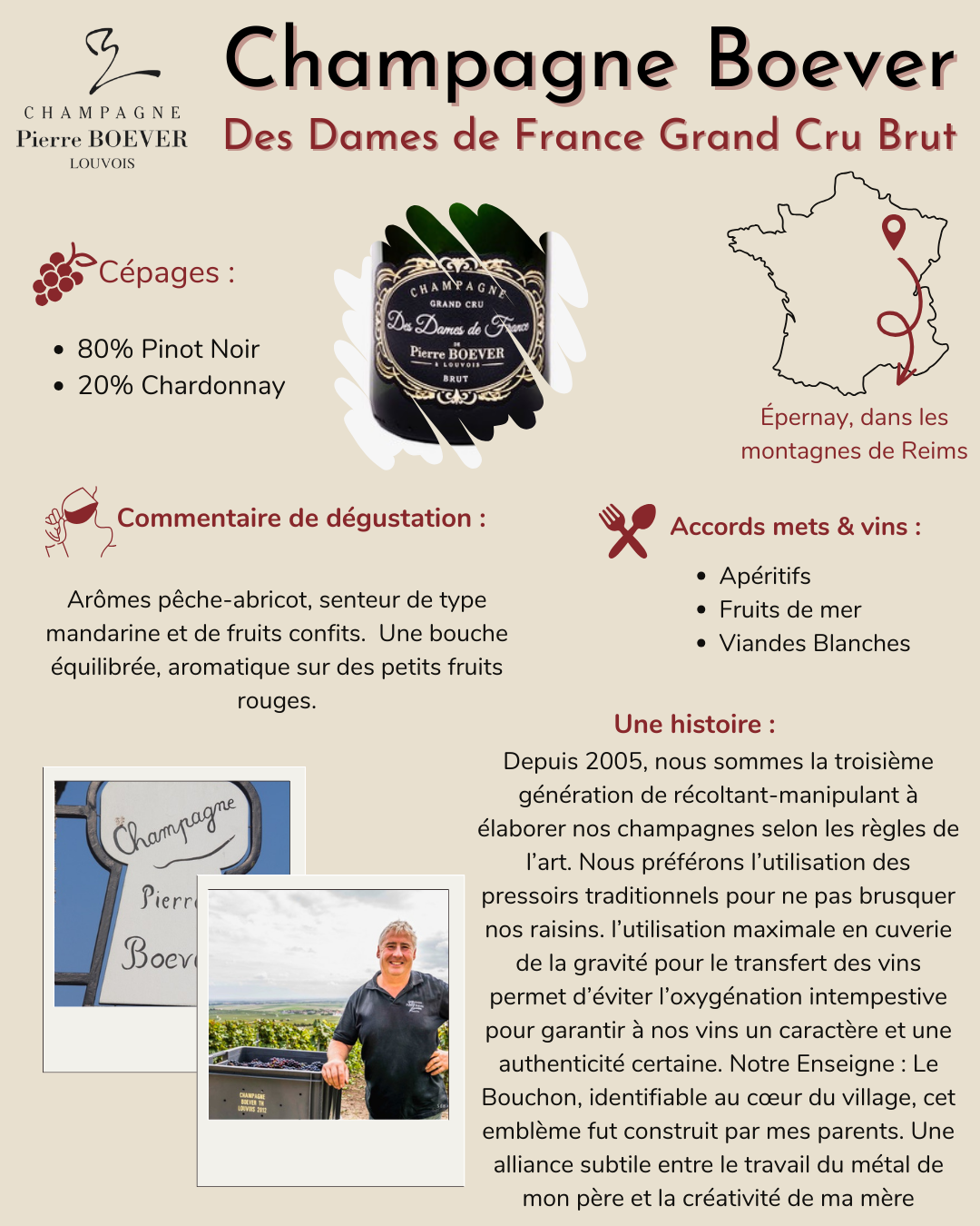Champagne Pierre Boever - Grand Cru Brut Cuvée Des Dames de France